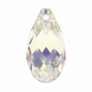Pierre en forme de goutte 13,0 x 6,5 mm Crystal AB avec trou de suspension - 6010 MM 13,0X6,5 CRYSTAL AB