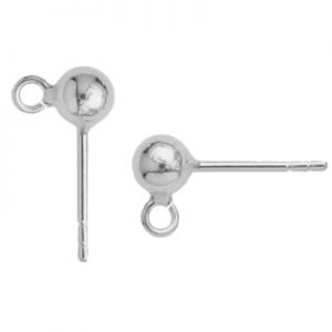 Clous d'oreilles boule 4mm - STW 4x10 mm