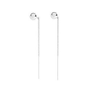 Boucle d'oreille filetée avec boule*argent AG 925*KLA-305 5x65 mm