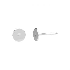 Boucle d'oreille clou avec plaque GWP*argent AG 925*GWP 6 6 mm