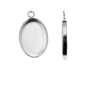 Argent oval cabochon 18MM - CON 1 FMG 13x18 mm