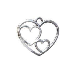 Triple coeur pendentif - ODL-00028 17x19 mm
