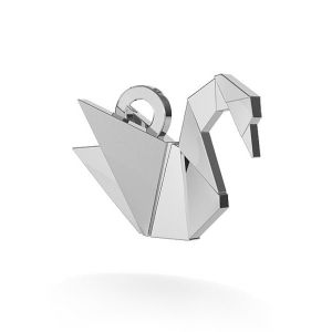 Origami cygne pendentif argent,ODL-00031