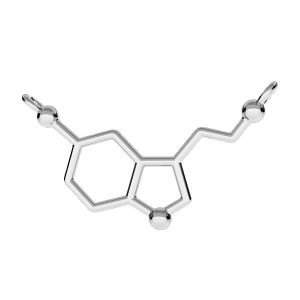 Sérotonine formule chimique pendentif, argent 925, ODL-00102 13,5x29 mm