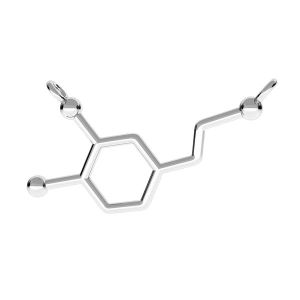 Dopamine formule chimique pendentif, argent 925, ODL-00148