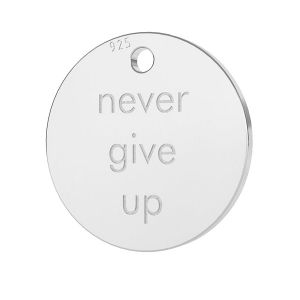 Never give up pendentif, LK-0651 - 0,50 11x11 mm