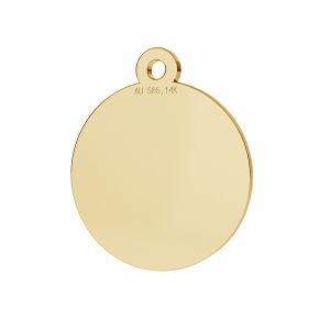 Étiquette ronde pendentif or 14K or LKZ-00022 - 0,30 mm