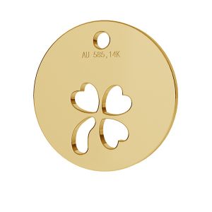 Trèfle pendentif or 14K or LKZ-00024 - 0,30 mm