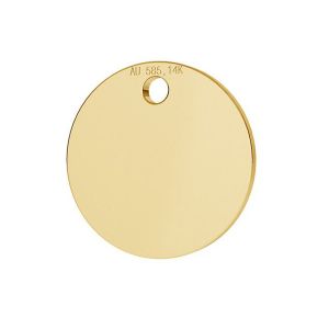 Étiquette ronde pendentif or 14K or LKZ-00025 - 0,30 mm
