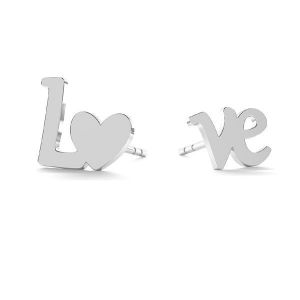 Love boucle d'oreille, KLS LK-0750 - 0,50 8,7x10 mm (L+R)