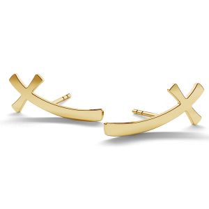 Crucifix boucle d'oreilles or 14K LKZ-00690 KLS (L+P) - 0,30 mm