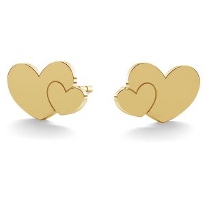 Coeur double boucle d'oreilles or 14K LKZ-00702 KLS - 0,30 mm