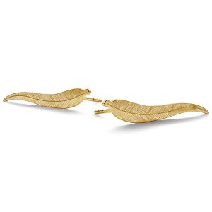 Feuille boucle d'oreilles or 14K LKZ-00791 KLS (L+P) - 0,30 mm