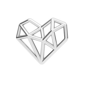 Origami cœur pendentif argent, ODL-00299