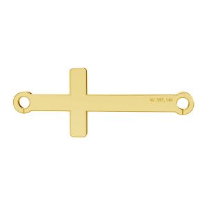 Croix horizontale pendentif, or 14K, LKZ-00524 - 0,30