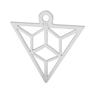 Origami triangle pendentif argent, LK-1508 - 0,50