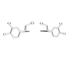 Dopamine formule chimique boucles d'oreilles, argent 925, ODL-00462 KLS (L+P)