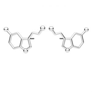 Sérotonine formule chimique boucles d'oreilles, argent 925, ODL-00463 KLS (L+P)