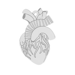 Cœur pendentif argent, LKM-2370 - 0,50 14x21,6 mm