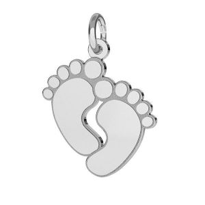 Pieds de b&eacute;b&eacute; pendentif argent, J-LKM-2009 - 0,50 16x21 mm