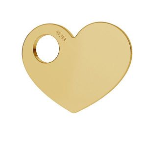 Cœur or pendentif 8K or LKZ8K-30006 - 0,30 9,4x12 mm