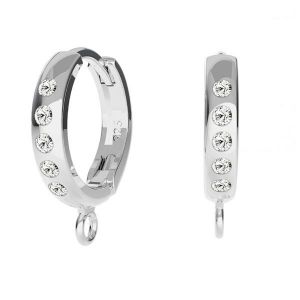 Dormeuse avec cristaux - type anneau rond pour suspensionargent AG 925OWS-00515 / ODL-00756 BZO 13,5x17 mm ver.2