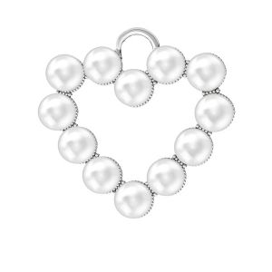 Cœur pendentif Swarovski perle, ODL-00789 24x24,5 mm ver.2