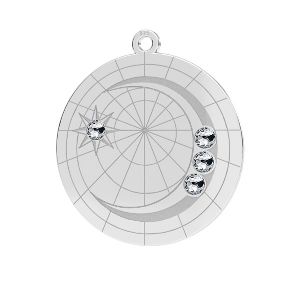 Lune pendentif*argent 925*LKM-2625- 0,50 22x23,5 mm