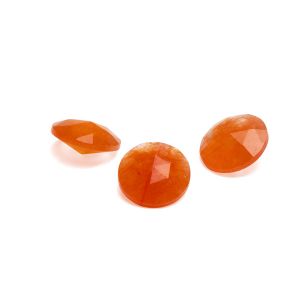 Orange jadéite ROSECUT/ RIVOLI 12 MM GAVBARI, pierre semi-précieuse 