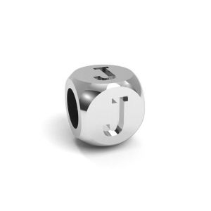 Pendentif - cube avec lettre J*argent 925*CUBE J 4,8x4,8 mm
