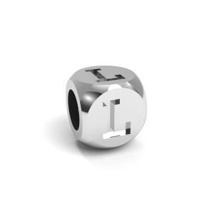Pendentif - cube avec lettre L*argent 925*CUBE L 4,8x4,8 mm