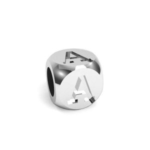 Pendentif - cube avec lettre Ą*argent 925*CUBE Ą 4,8x4,8 mm