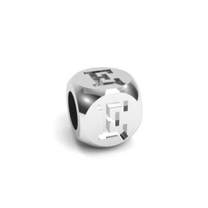 Pendentif - cube avec lettre Ę*argent 925*CUBE Ę 4,8x4,8 mm