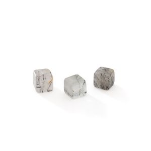 Quartz rutile noir CUBE 6 MM GAVBARI, pierre semi-précieuse 