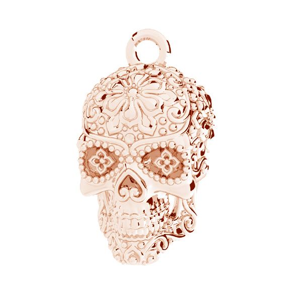 Crâne mexicain calavera, argent 925, OWS-00114 10,5x17,6 mm