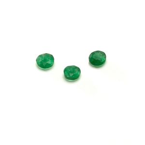 Pierre ronde, dos plat, 3 mm dark green Jade, GAVBARI