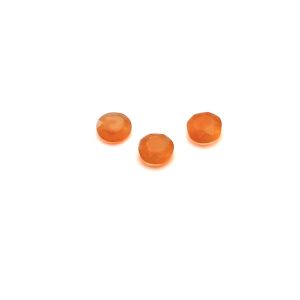 Pierre ronde, dos plat, 3 mm Jade orange, GAVBARI