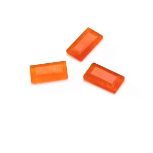 Rectangle, dos plat, Jade orange 5x10 mm, pierre semi-précieuse GAVBARI