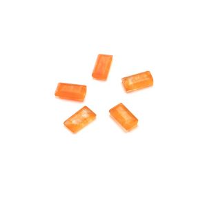 Rectangle, dos plat, Jade orange 2,5x5 mm, pierre semi-précieuse GAVBARI