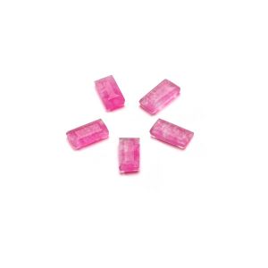 Rectangle, dos plat, jadeite neon pink 2,5x5 mm, pierre semi-précieuse GAVBARI