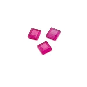 CARRÉ, dos plat, jadeite neon pink 5x5 mm, pierre semi-précieuse GAVBARI
