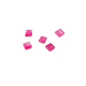 CARRÉ, dos plat, jadeite neon pink 3x3 mm, pierre semi-précieuse GAVBARI