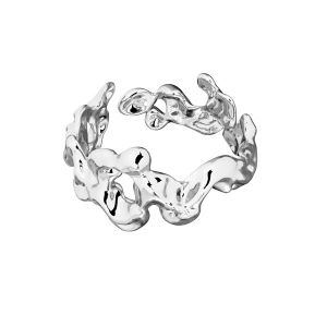 Vagues gouttes bague, argent 925, U-RING OWS-00122 10x19,1 mm