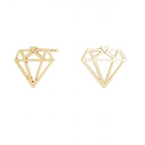 Diamant d'oreilles, or 585 14K, KLS LKZ14K-50115 10,2x11,7 mm - 0,30 mm