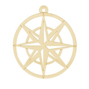 Boussole vent rose pendentif*or 585*LKZ14K-50123- 0,30 25x25 mm