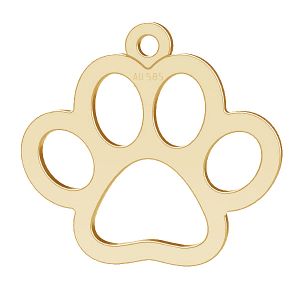 Patte de chien pendentif*or 585*LKZ14K-50118- 0,30 14,5x15,5 mm
