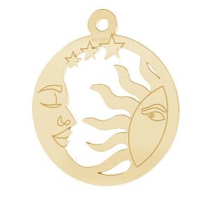Lune et soleil pendentif*or 585*LKZ14K-50139- 0,30 14x16 mm