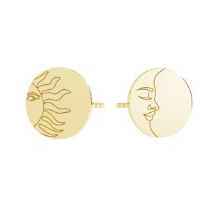 Lune soleil boucles d'oreilles, or 585 14K, KLS LKZ14K-50140 10x10 mm - 0,30 mm