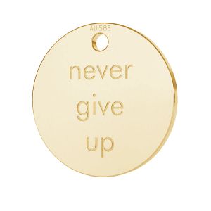 Rond pendentif Never give up*or 585*LKZ14K-50127 - 0,30 11x11 mm
