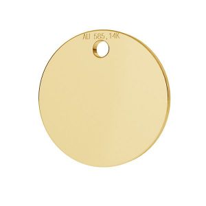 Étiquette ronde pendentif or 14K or LKZ-00025 - 0,30 mm